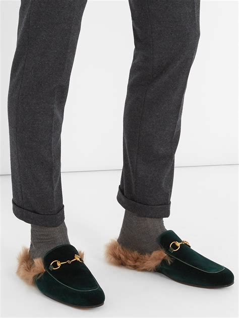 gucci loafers with fur|gucci fur loafers men.